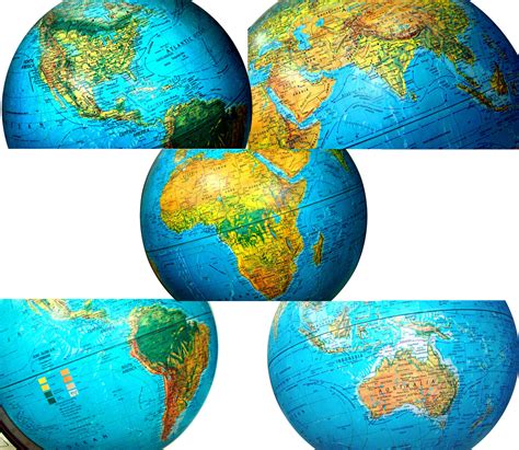 World globe, globe continents