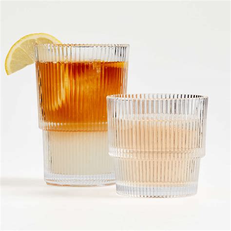 Atwell Ribbed Drink Glasses | Crate and Barrel Canada