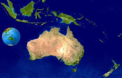 Large detailed satellite map of Australia and Oceania. Australia and ...