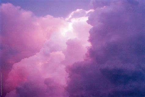 "Surreal Purple Sunset Sky Filled With Clouds" by Stocksy Contributor ...