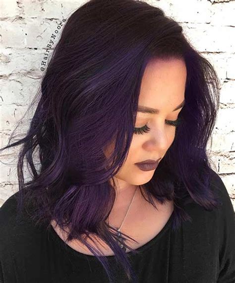 41 Bold and Trendy Dark Purple Hair Color Ideas - StayGlam