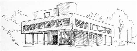 villa Savoye - Le Corbusier - sketch Le Corbusier Architecture Sketch ...