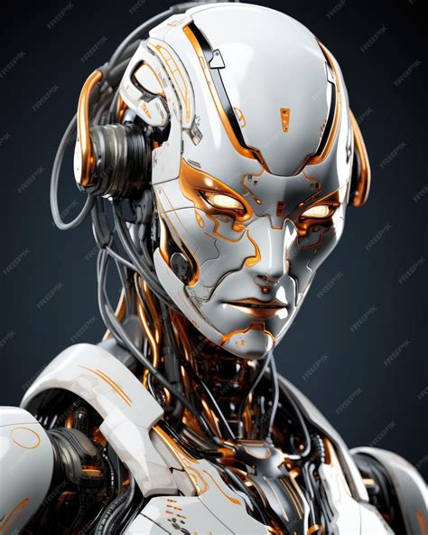 Premium Photo | Ai generation robot portrait 3d render