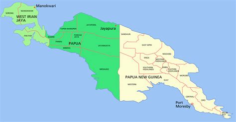 New Guinea Island Map • mappery