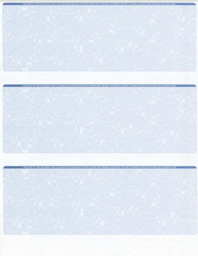 175 Sheets - 525 Checks Blank Check Stock Paper - Blue - Three (3) on a ...