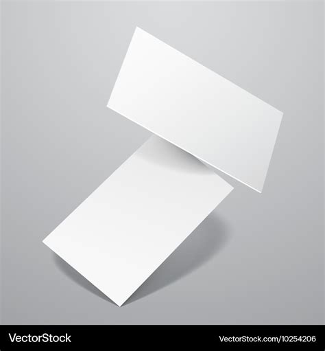 Falling blank white business cards template Vector Image