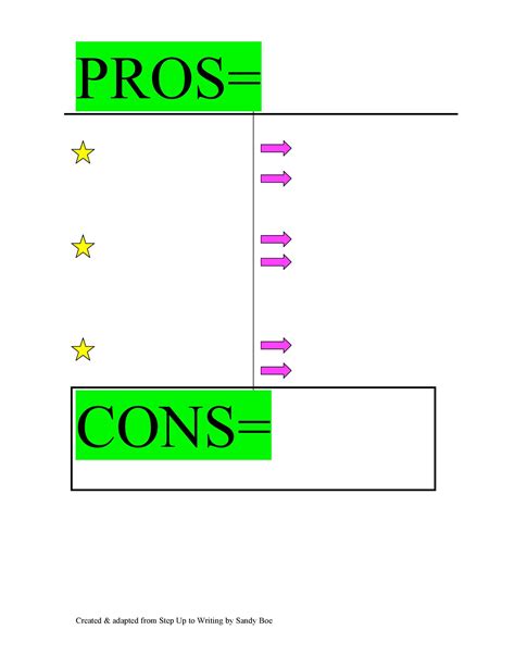 27 Printable Pros and Cons Lists / Charts / Templates ᐅ TemplateLab