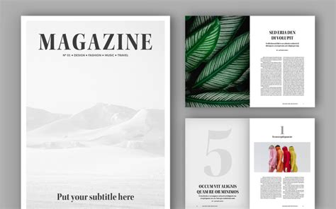 Minimalist Magazine Templates Layout (A4+US)