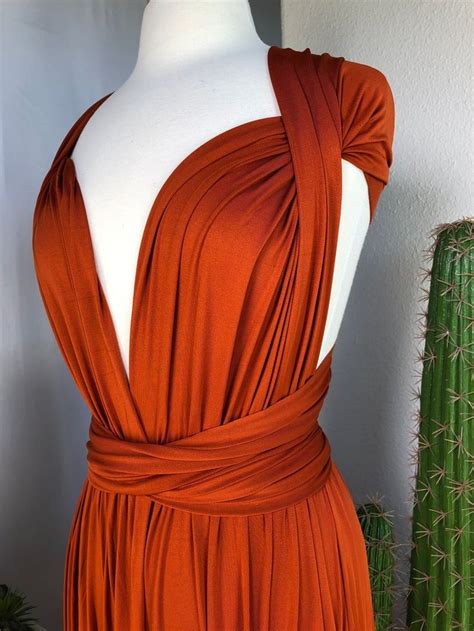 BURNT ORANGE Bridesmaid Dress/ CUSTOM Lengths/ Convertible Dress ...