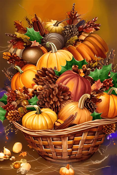 Thanksgiving Cornucopia Basket · Creative Fabrica