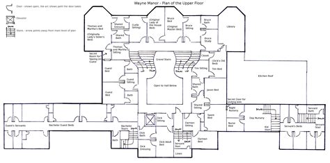 Wayne Manor - Upper Floor Plan by geckobot on DeviantArt