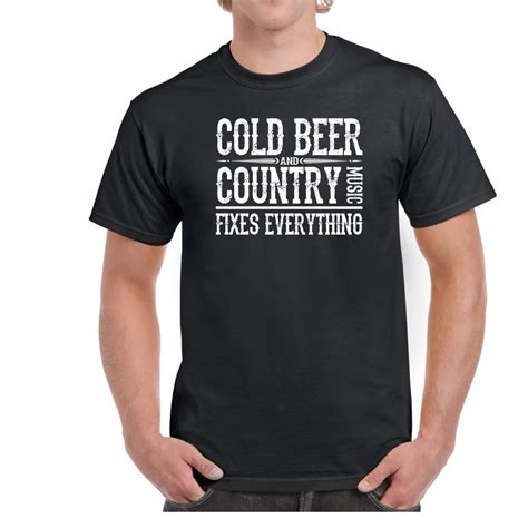 2019 New Arrival Great Quality Funny Cotton Cold Beer & Country Music ...