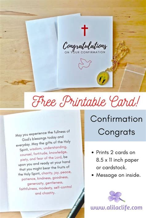 Confirmation Congratulations Free Printable Card - a lilac life | Free ...