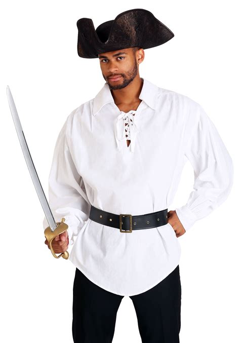 Men's White Pirate Shirt - Adult White Pirate Costume Shirts