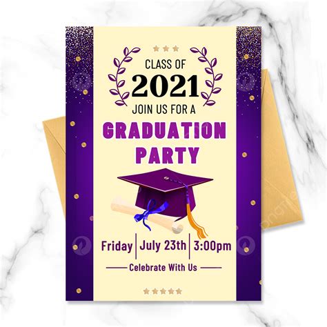 Purple Starlight Graduation Invitation Design Template Download on Pngtree