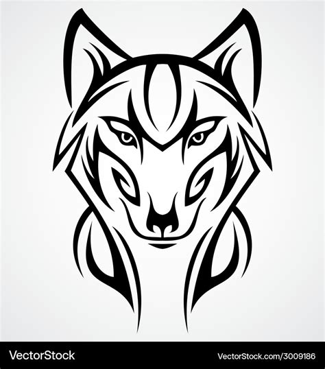 Wolf head tattoo design Royalty Free Vector Image