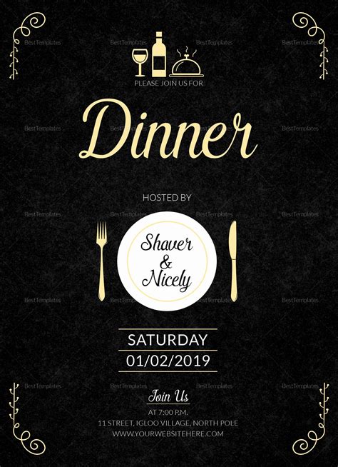 Dinner Invite Template Word Fresh Dinner Invitation Card Design ...