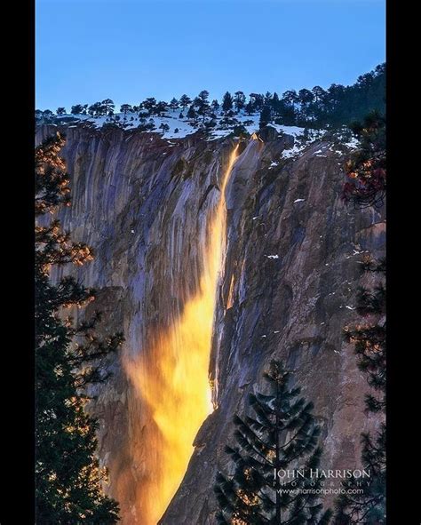 "Nature's Firefall" Horsetail Falls Waterfall at Sunset of El Capitan ...