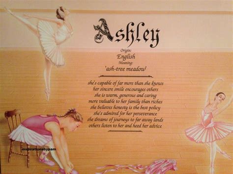 Ashley First Name Meaning Art Print-Name Meaning-Ballerina