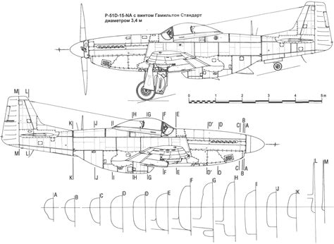 North American P-51B Mustang Blueprint - Download free blueprint for 3D ...