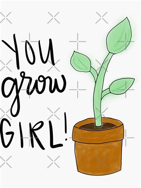 "You Grow Girl" Sticker by bellandbrush | Redbubble