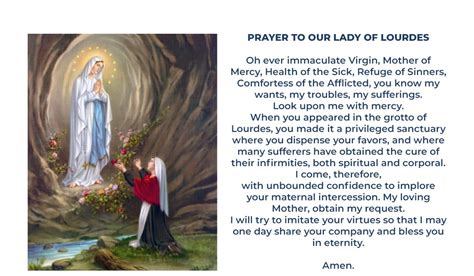 Prayer to Our Lady of Lourdes