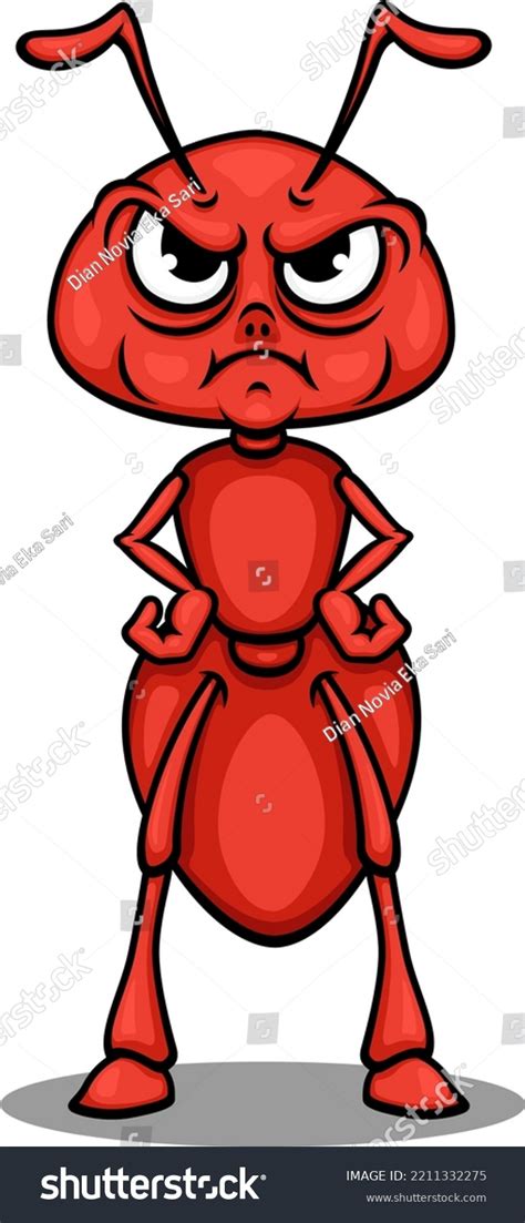 Illustration Cute Angry Ant Cartoon Stock Vector (Royalty Free ...