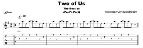 The Beatles - Two of Us | Guitar Lesson, tab & chords - Jerry's Guitar Bar