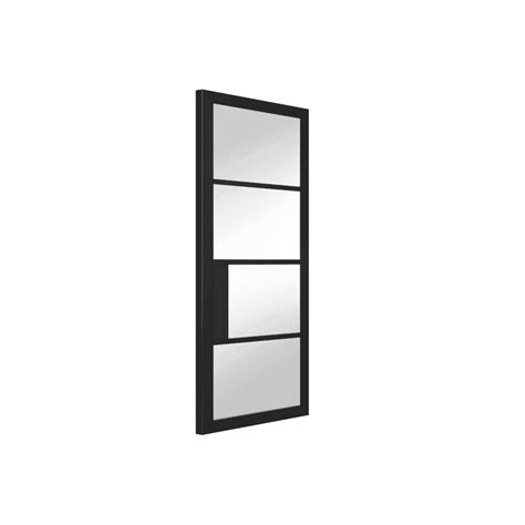 Crittall Harlem Internal Primed Black Door with Clear Glass HAR4LB ...