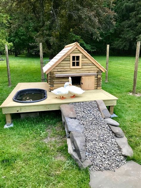 Log cabin duck coop | Backyard chicken coops, Backyard chicken coop ...