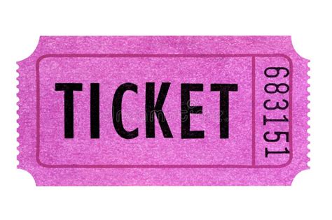 Pink Ticket Isolated White Background One Single Stub Stock Photo ...