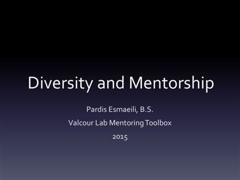 Diversity and Mentorship