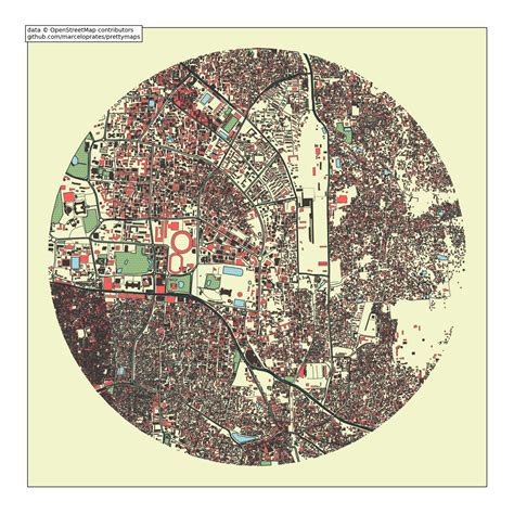 Used Python to draw this map of Motijheel, Dhaka, Bangladesh. : r ...