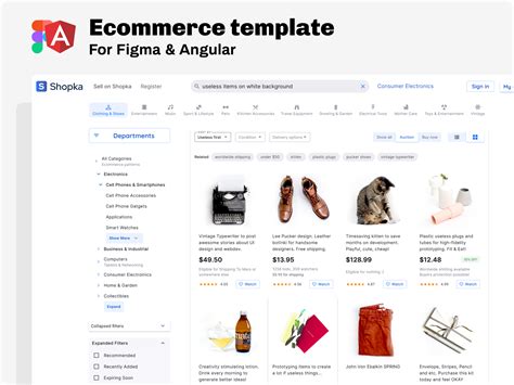 Figma ecommerce template for Figma & Angular