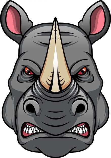 Premium Vector | Rhino head mascot