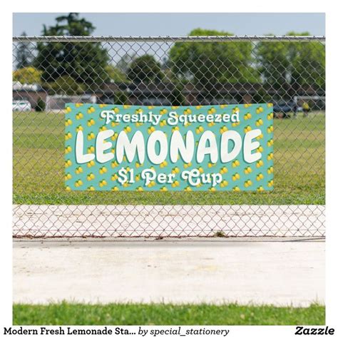 Modern Fresh Lemonade Stand Banner | Zazzle in 2022 | Lemonade stand ...