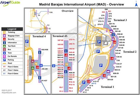 Madrid - Madrid Barajas International (MAD) Airport Terminal Map ...