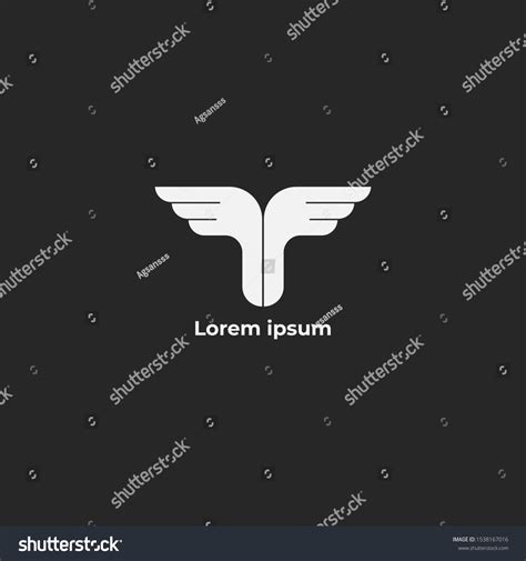 Wings Logo Design Template Black White Stock Vector (Royalty Free ...