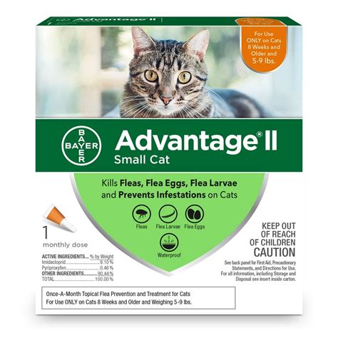 Advantage II Flea Prevention for Small Cats, 1 Monthly Treatment ...