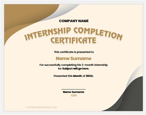 Certificate Of Internship Completion