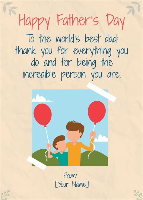 Father's Day Handmade Card Template - Edit Online & Download Example ...