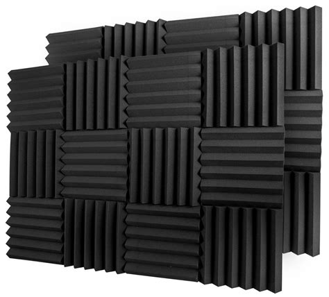 Bookishbunny 12 Pks Acoustic Foam Tiles Wall Record Studio Sound Proof ...