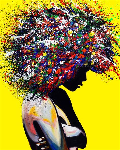 Black Art Painting Canvas Print Afro Woman Portrait Pop Art | Etsy