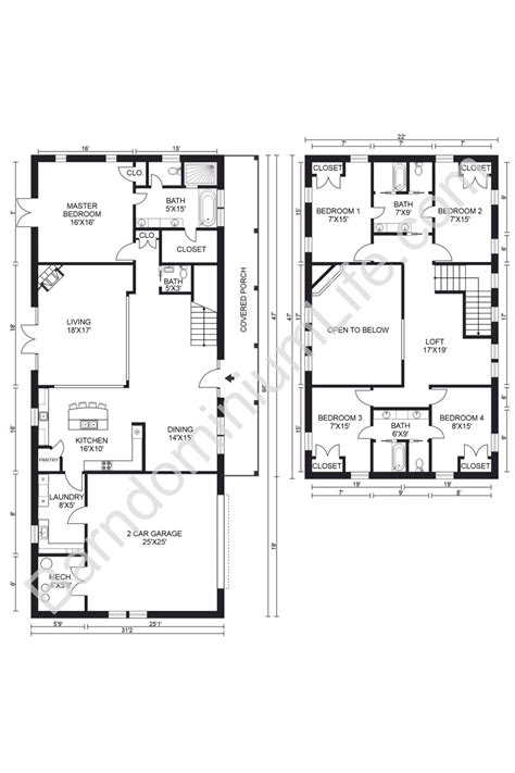 2 Story Barndominium Floor Plans With Garage - YASWOY