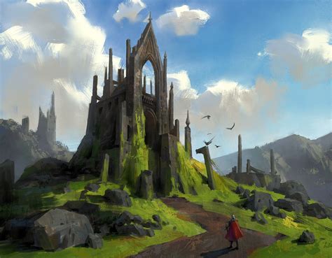 ArtStation - Ruined Castle, Lee b | Fantasy landscape, Fantasy concept ...