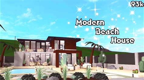 Modern Beach House | Roblox Bloxburg Speed Build - YouTube