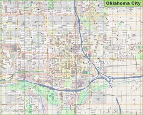 Large detailed map of Oklahoma City | Map of oklahoma, Detailed map, Map