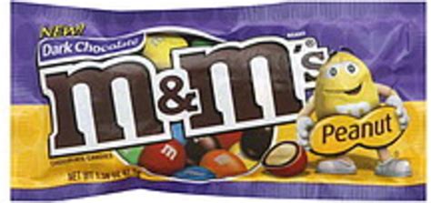 M & M Dark Chocolate, Peanut Chocolate Candies - 1.5 oz, Nutrition ...