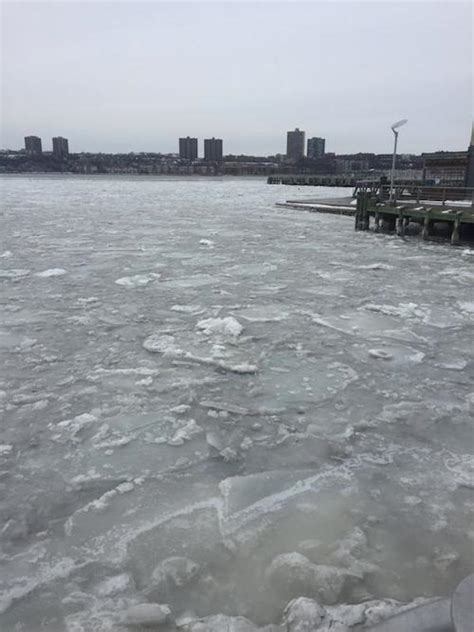 THE HUDSON RIVER HAS AN ICY CRUST