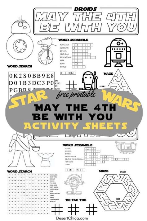 May the 4th Be With You Star Wars Activity Sheets - Desert Chica